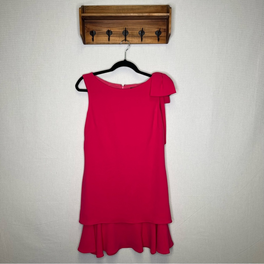 Rickie Freeman for‎ Teri Jon | Chic Pink Sleeveless Dress with Bow Detail 6